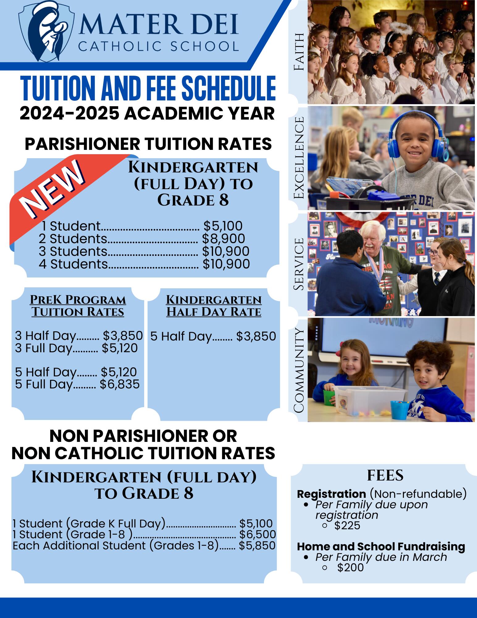 mater dei tuition and fees schedule