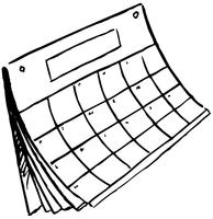 black and white sketch of blank calendar
